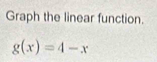 Graph the linear function.
g(x)=4-x