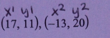 (17,11), (-13,20)