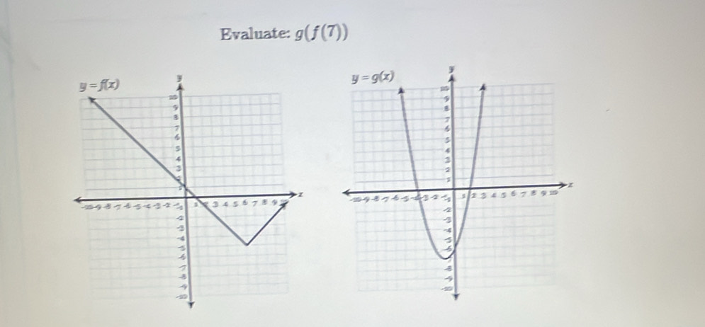 Evaluate: g(f(7))