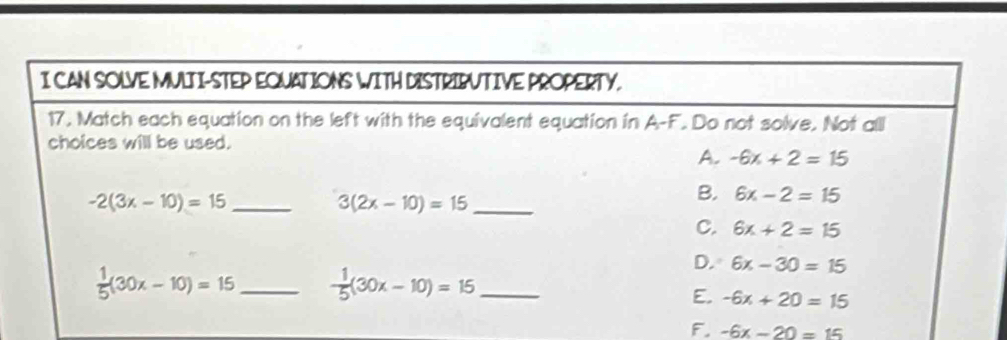 F. -6x-20=15