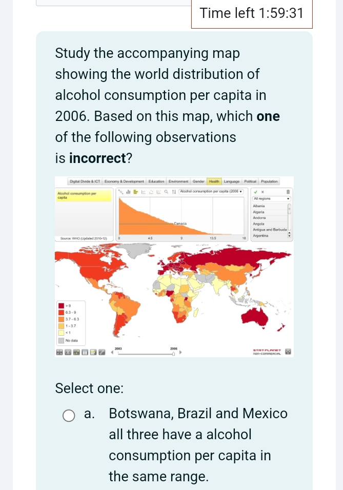 Solved: Study the accompanying map showing the world distribution of ...