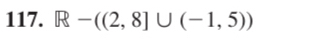 R-((2,8]∪ (-1,5))