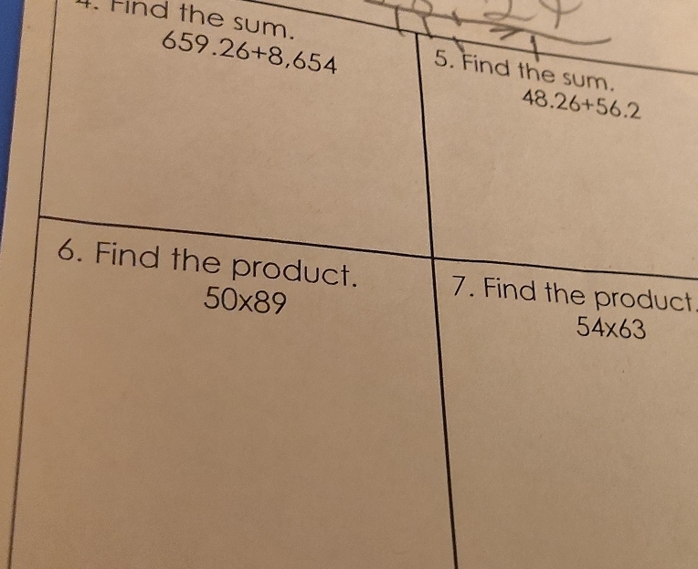 Find the sum
ct