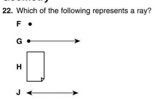 Which of the following represents a ray?
F
i
H