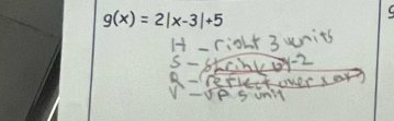 g(x)=2|x-3|+5