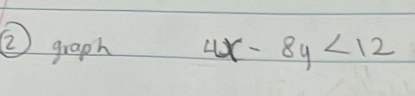 ② graph 4x-8y<12</tex>
