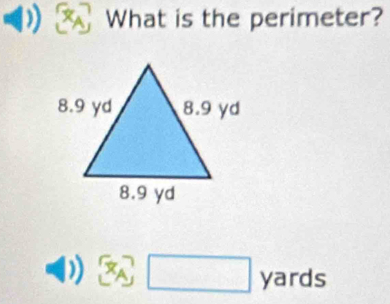 What is the perimeter?
x 2□ y ards