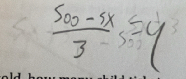  (500-5x)/3 =y