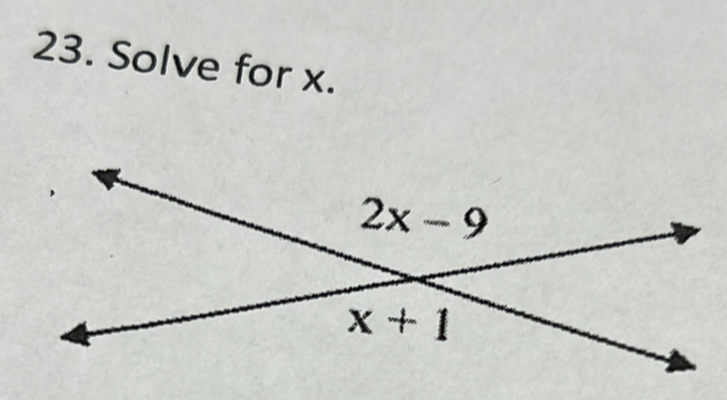 Solve for x.