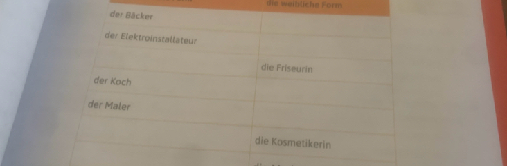 die weibliche Form