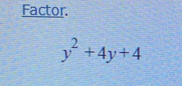 Factor.
y^2+4y+4