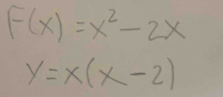 F(x)=x^2-2x
y=x(x-2)