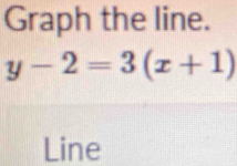 Graph the line.
y-2=3(x+1)
Line