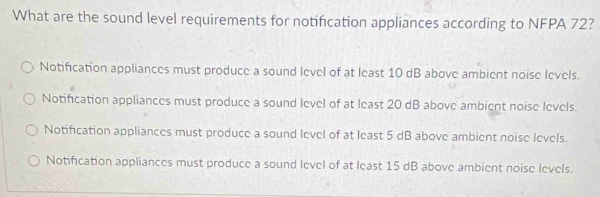 Solved: What are the sound level requirements for notification ...