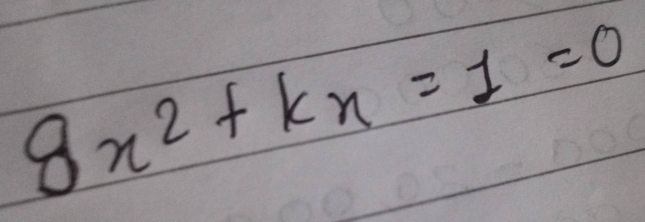 8x^2+kx-1=0