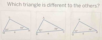 Which triangle is different to the others?