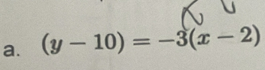 (y-10)=-3(x-2)