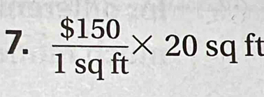  $150/1sqft * 20sq tt