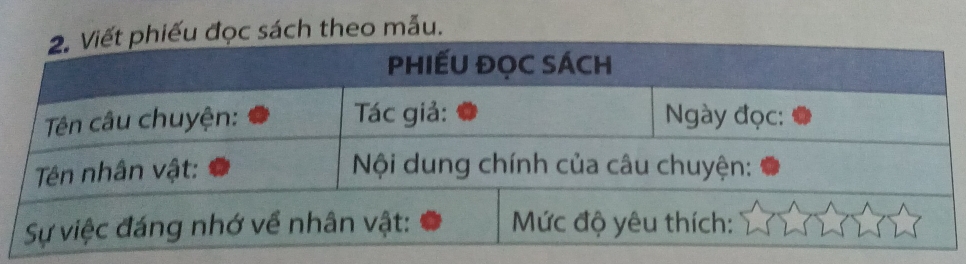 đọc sách theo mẫu.