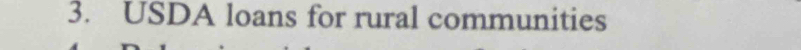 USDA loans for rural communities