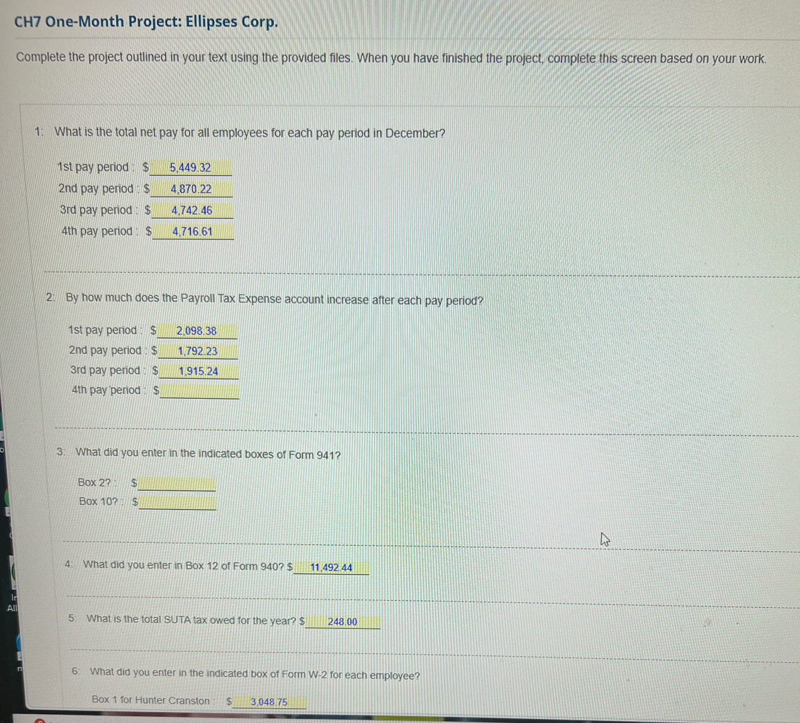 Solved: CH7 One-Month Project: Ellipses Corp. Complete the project ...