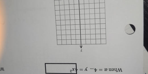 When a=4...y=4x^2 w