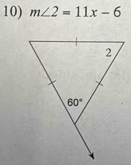 m∠ 2=11x-6