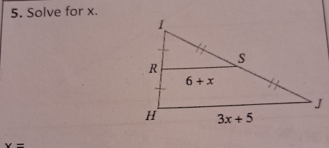 Solve for x.
v=