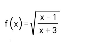 f(x)=sqrt(frac x-1)x+3