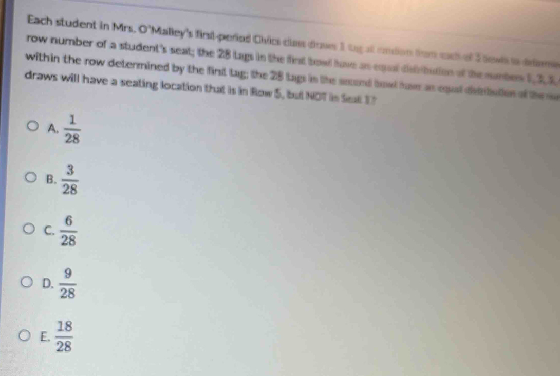 Solved: Each student in Mrs. O'Malley's first-peried Civics class drws ...