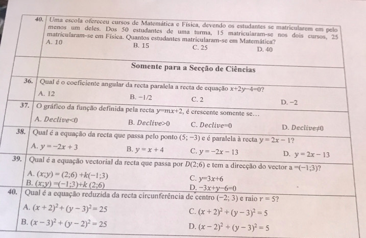 4
(x-2)^2+(y-3)^2=5