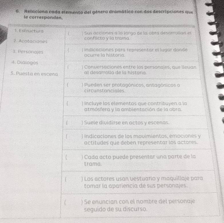 Resuelto:Relaciona c le correspon 1. Estructura 2. Acotaciones a ...