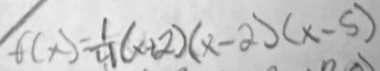 f(x)= 1/4 (x+2)(x-2)(x-5)