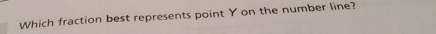 Which fraction best represents point Y on the number line?