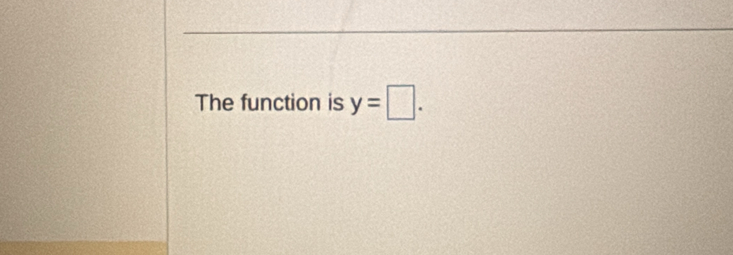 The function is y=□.