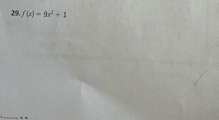 f(x)=9x^2+1