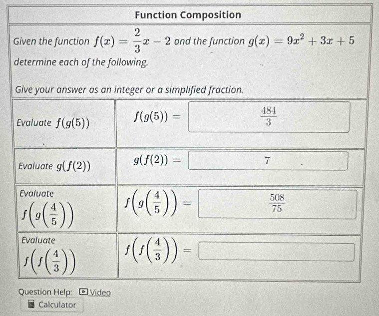 Function Composition
G
d
Calculator