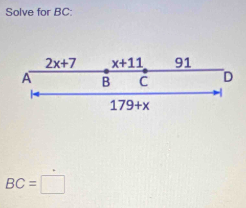 Solve for BC:
BC=□