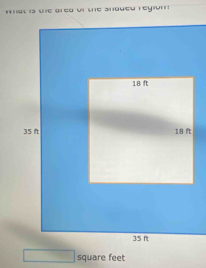 what is the ared or the shaded region: 
 1/m ^2 square feet