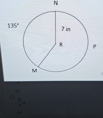 in.
 35/8 π
in