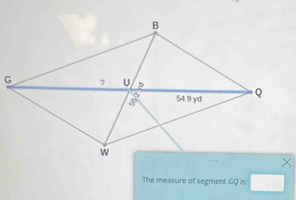 The measure of segment GQ is □