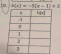 20, h(x)=-5(x-1)+2