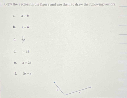 Solved: Copy the vectors in the figure and use them to draw the ...