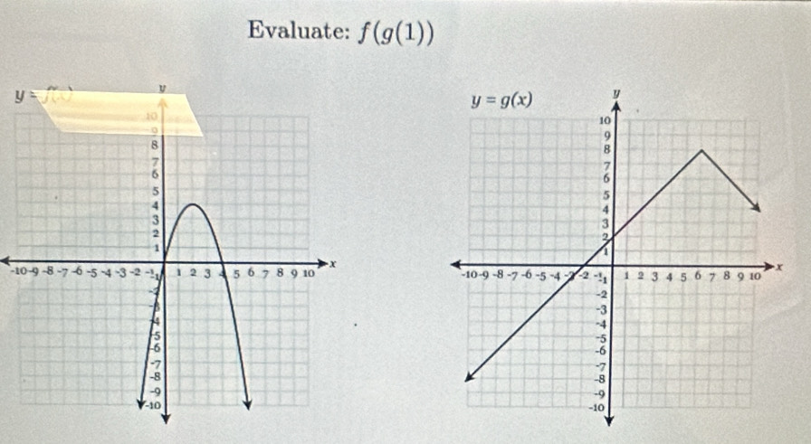 Evaluate: f(g(1))
-1