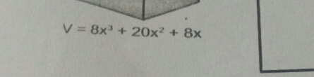 V=8x^3+20x^2+8x