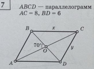 ABCD — параллелограмм
AC=8,BD=6