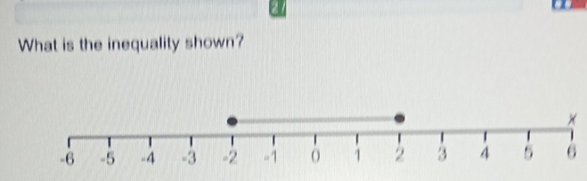 What is the inequality shown? 
×
6