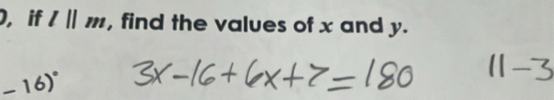 ),if l||m , find the values of x and y.