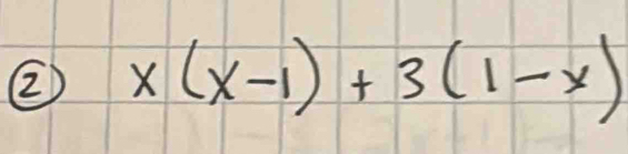 ② x(x-1)+3(1-x)