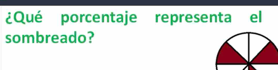 ¿Qué porcentaje representa el 
sombreado?